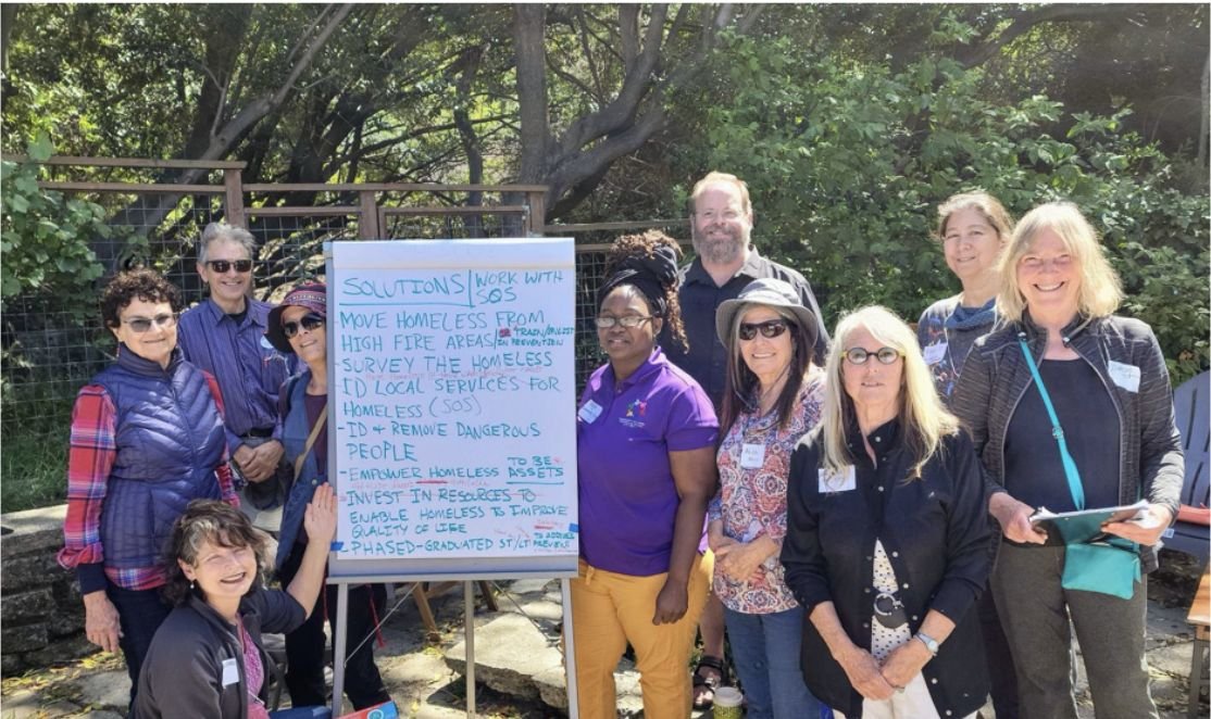 Community members working together